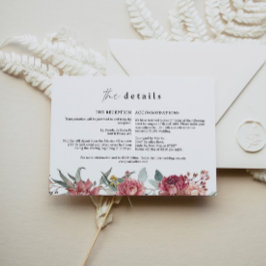 MARGOT Dusty Roos Blush Floral Wedding Detail Card Kaart