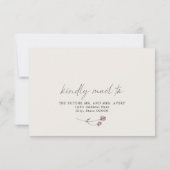 MARGOT Dusty Roos Blush Floral Wedding RSVP-kaart Kaart (Achterkant)