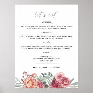 MARGOT Dusty Roos Blush Pink Floral Boho Garden Poster