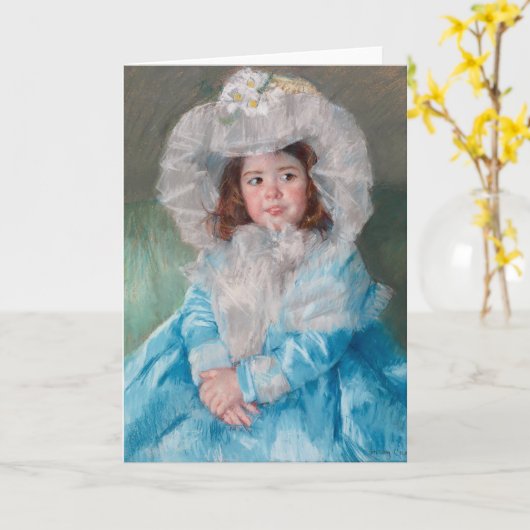 Margot in Blue | Mary Cassatt Kaart (Gele Bloem)