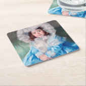Margot in Blue, Mary Cassatt Kartonnen Onderzetters (Schuin)