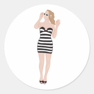 Margot Robbie als originele Barbie Ronde Sticker