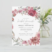 MARGOT Romantic Dusty Roos Blush Bridal Brunch Kaart (Staand voorkant)