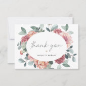 MARGOT Rustic Dusty Roos Blush Floral Bohemian Bedankkaart (Voorkant)