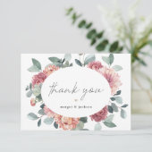 MARGOT Rustic Dusty Roos Blush Floral Bohemian Bedankkaart (Staand voorkant)