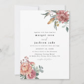 MARGOT Rustic Dusty Roos Blush Floral Wedding Kaart (Voorkant)