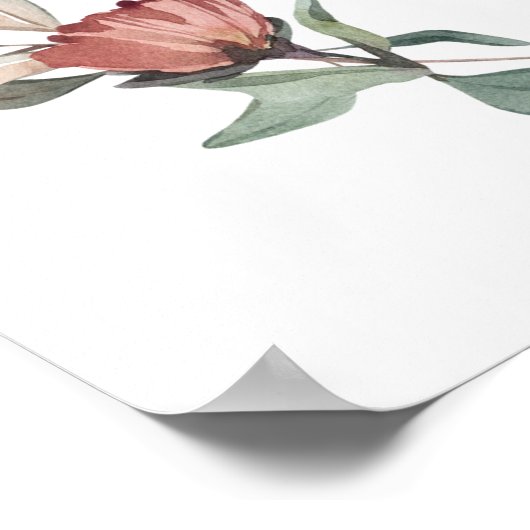 MARGOT Rustic Dusty Roos Blush Weddenschap Welkom Poster (Hoek)