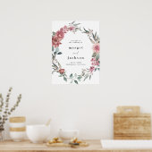 MARGOT Rustic Dusty Roos Blush Weddenschap Welkom Poster (Keuken)
