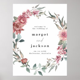 MARGOT Rustic Dusty Roos Blush Weddenschap Welkom Poster