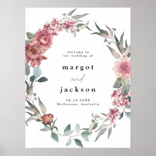 MARGOT Rustic Dusty Roos Blush Weddenschap Welkom Poster