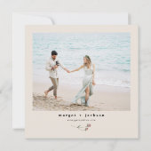 MARGOT Square Dusty Roos Blush Photo Save the Date Kaart (Achterkant)