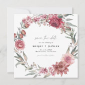 MARGOT Square Dusty Roos Blush Photo Save the Date Kaart (Voorkant)