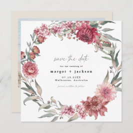 MARGOT Square Dusty Roos Blush Photo Save the Date Kaart