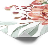 MARGOT Stof Roze Blush Roze Bloem Boho Tuin Me Poster (Hoek)