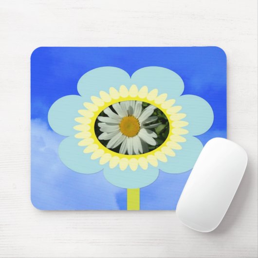 margriet en blauwe lucht muismat (Met muis)