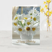 Margriet, kamille Gelukkige Verjaardag Kaart (Gele Bloem)