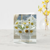 Margriet, kamille Russische Verjaardag Kaart (Gele Bloem)