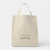 Margrietkrans met monogram & naam om te personalis tote bag (Achterkant)