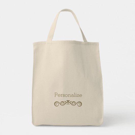 Margrietkrans met monogram & naam om te personalis tote bag (Achterkant)