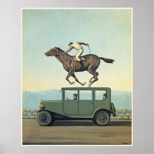 MARGRITTE HORSE RACING CAR Fine Art Poster (Voorkant)