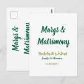 Margs and matrimony add name date bachelorette par briefkaart (Voorkant / Achterkant)