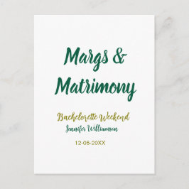 Margs and matrimony add name date bachelorette par briefkaart