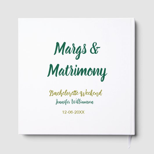 Margs and matrimony add name date bachelorette par gastenboek (Achterkant)
