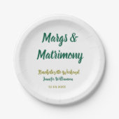Margs and matrimony add name date bachelorette par papieren bordje (Voorkant)