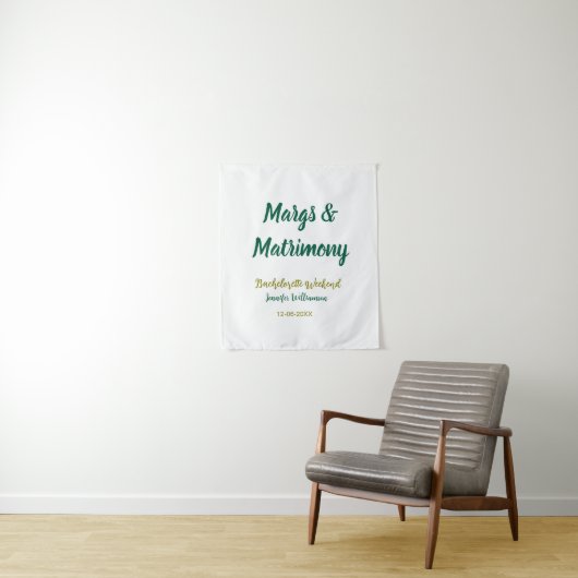 Margs and matrimony add name date bachelorette par wandkleed (In situ)