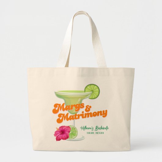 Margs And Matrimony Bachelorette-uit weekend Grote Tote Bag (Voorkant)
