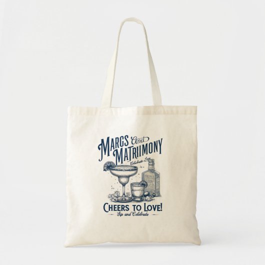 Margs and Matrimony Boodschaptentas | Trouwfeestca Tote Bag (Voorkant)
