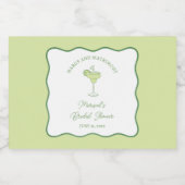 "Margs and Matrimony" Chic Bridal Shower Tequila Likeurfles Etiket (Enkel label)