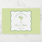 "Margs and Matrimony" Chic Lime Wedding Tequila Likeurfles Etiket (Enkel label)