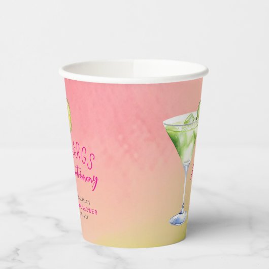 Margs and Matrimony Cocktail Bruiloftsfeest Papieren Bekers (Links)
