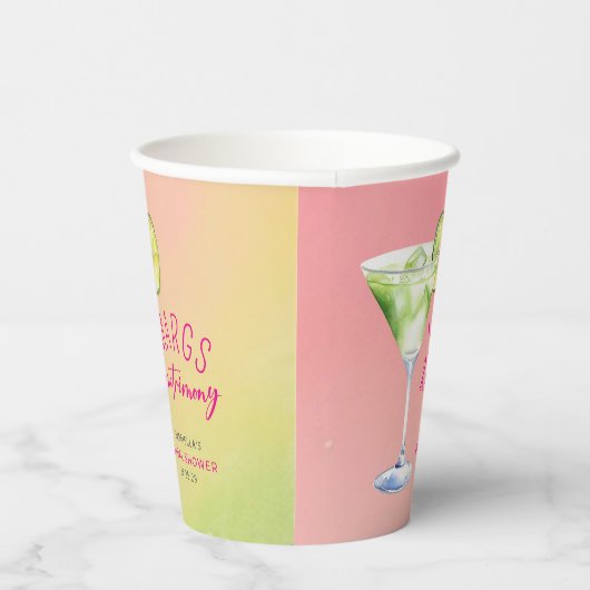 Margs and Matrimony Cocktail Bruiloftsfeest Papieren Bekers (Rechts)