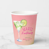 Margs and Matrimony Cocktail Bruiloftsfeest Papieren Bekers (Voorkant)