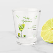 Margs and Matrimony Cocktail Bruiloftsfeest Shot Glas (Voorkant)