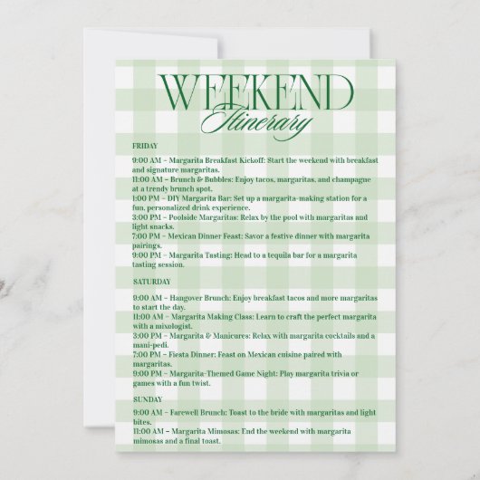 Margs en het huwelijk Bachelorette reisschema Kaart (Achterkant)