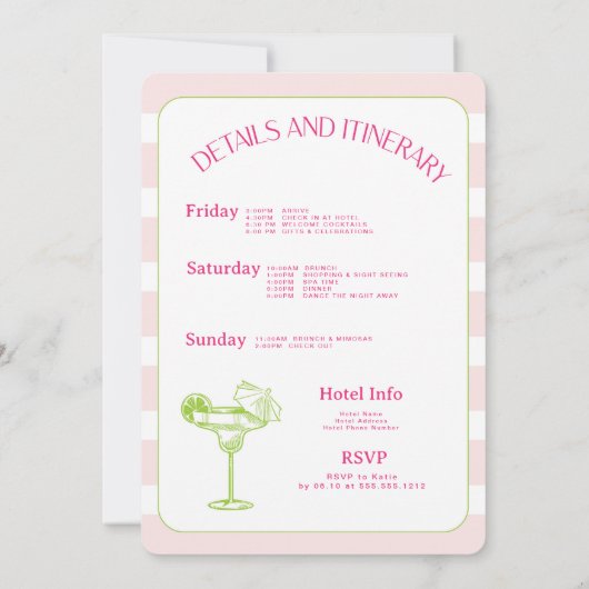 Margs en het huwelijk Bachelorette uitnodiging (Achterkant)