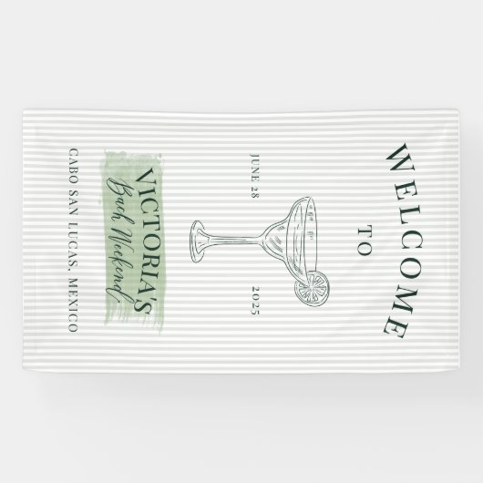 Margs en het huwelijk Bachelorette uitnodiging Spandoek (Horizontaal)