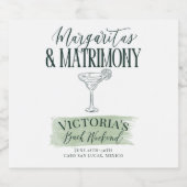 Margs en het huwelijk Bachelorette uitnodiging Sparkling Wijnetiket (Enkel label)