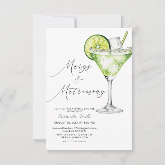 Margs en het huwelijk Margarita Vrijgezellenfeest Kaart (Voorkant)