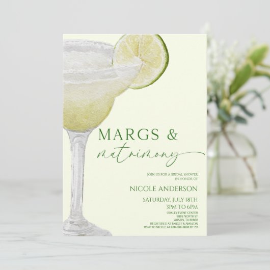 Margs en het huwelijk Margarita Vrijgezellenfeest Kaart (Staand voorkant)