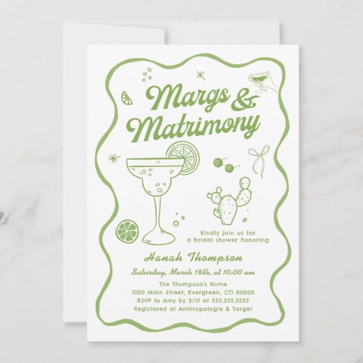 Margs en het Huwelijk Vrijgezellenfeest Kaart (Voorkant)