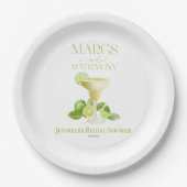 Margs en het huwelijk | Waterverf Vrijgezellenfees Papieren Bordje (Voorkant)