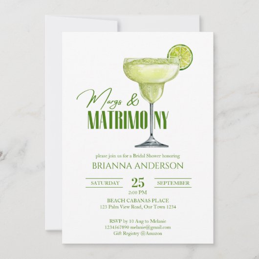 Margs en het vrijgezellenfeest van het huwelijk kaart (Voorkant)