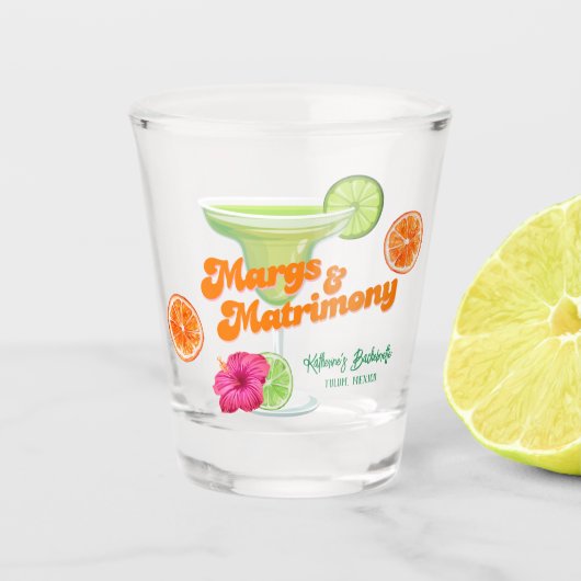 Margs en Huwelijk Bachelorette-feest  Shot Glas (Voorkant)