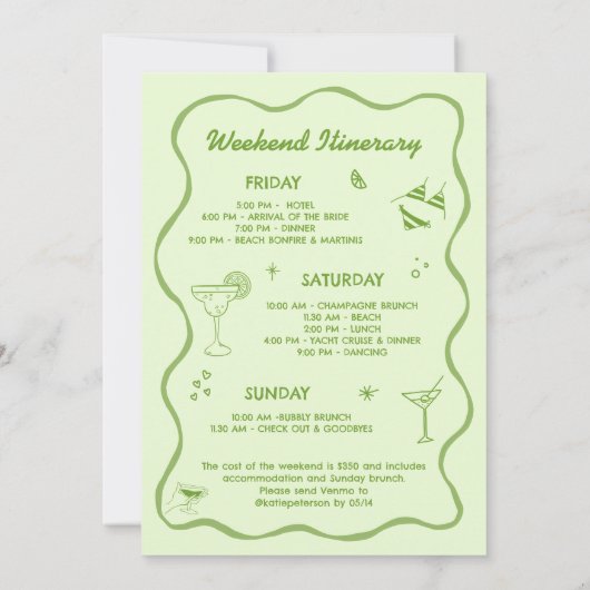 Margs en Huwelijk Bachelorette Kaart (Achterkant)