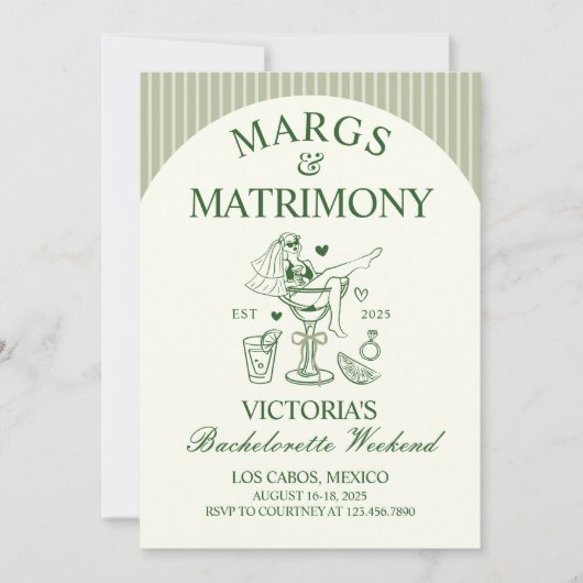 Margs en Huwelijk Bachelorette Party Route Kaart (Voorkant)