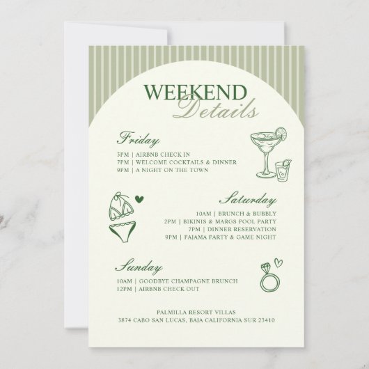 Margs en Huwelijk Bachelorette Party Route Kaart (Achterkant)